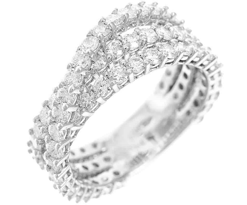 anello oro bianco con brillantini